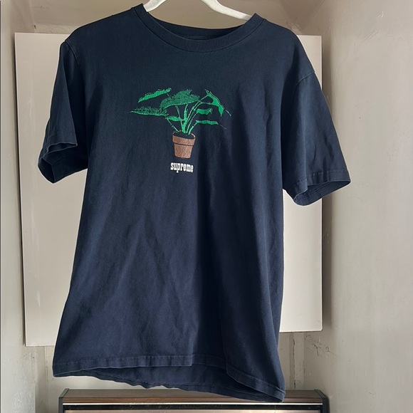Supreme Navy Tee with Plant Design